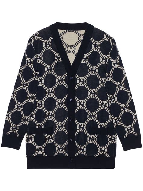 jacquard cardigan gucci|Gucci reversible cardigan.